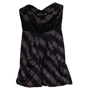 BCBGMaxAzria Womens Mini Strapless Cocktail Dress Size 8 Black Beige Lined